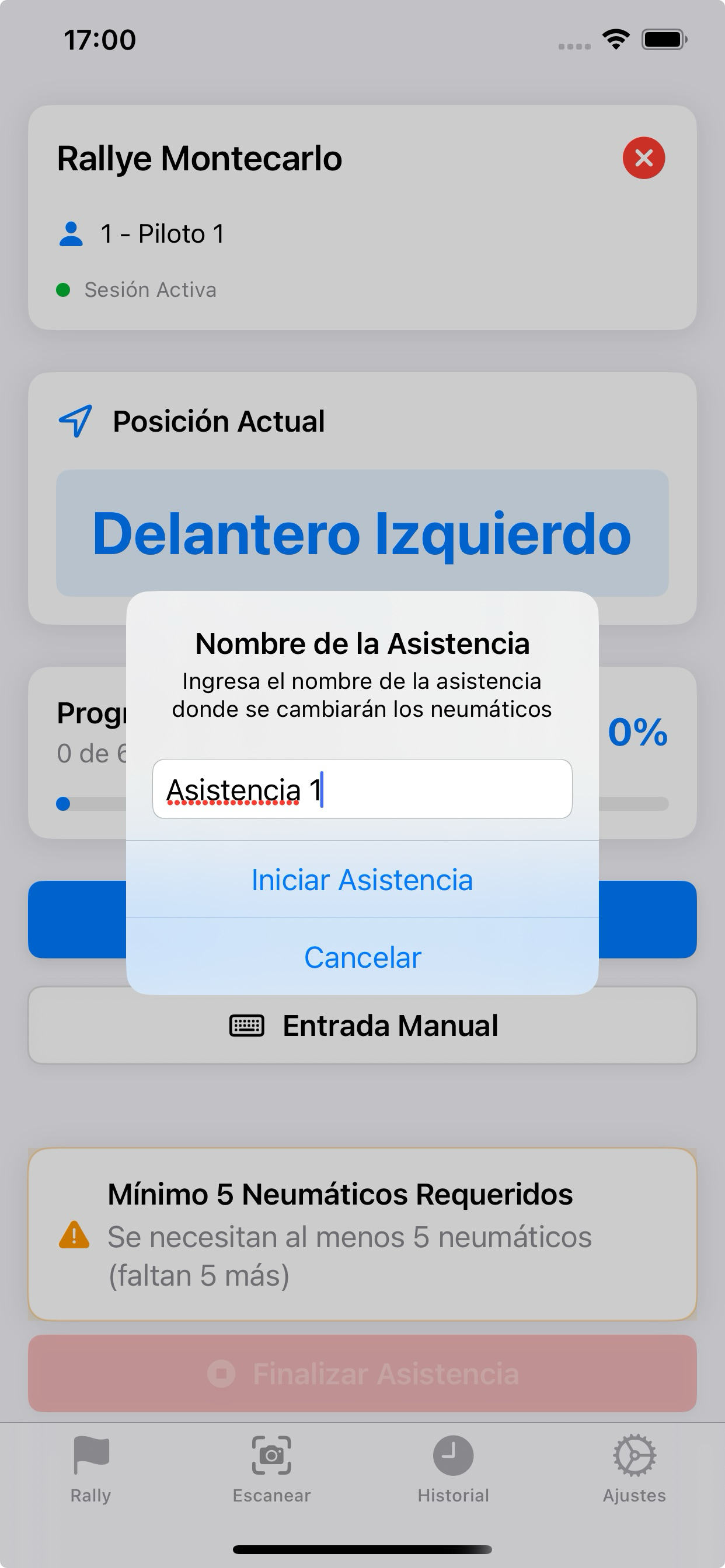 Escaneo de neumáticos