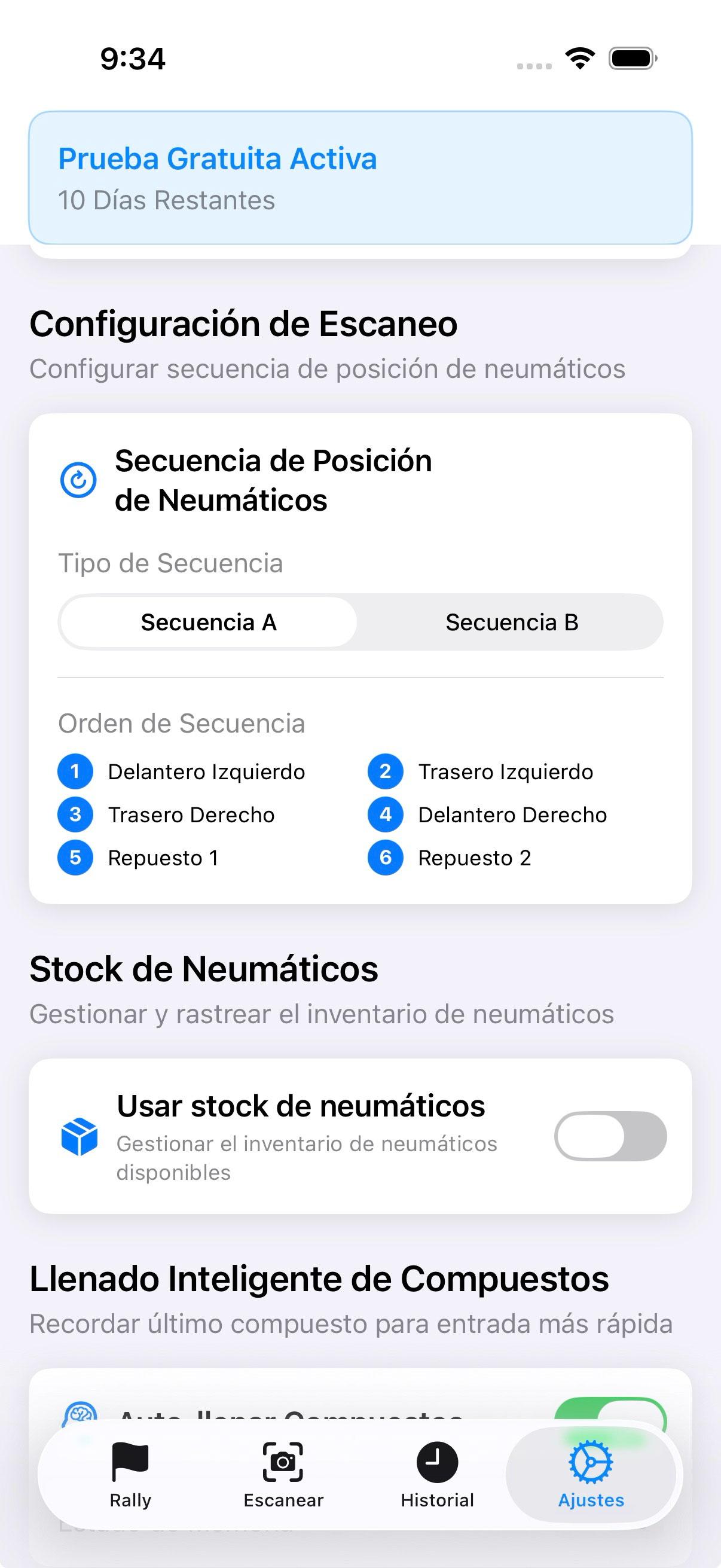 Configurar secuencia de escaneo